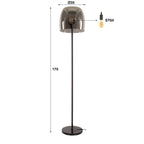 Vloerlamp Drift Glass | 1-Lichts | Smoke grey glas