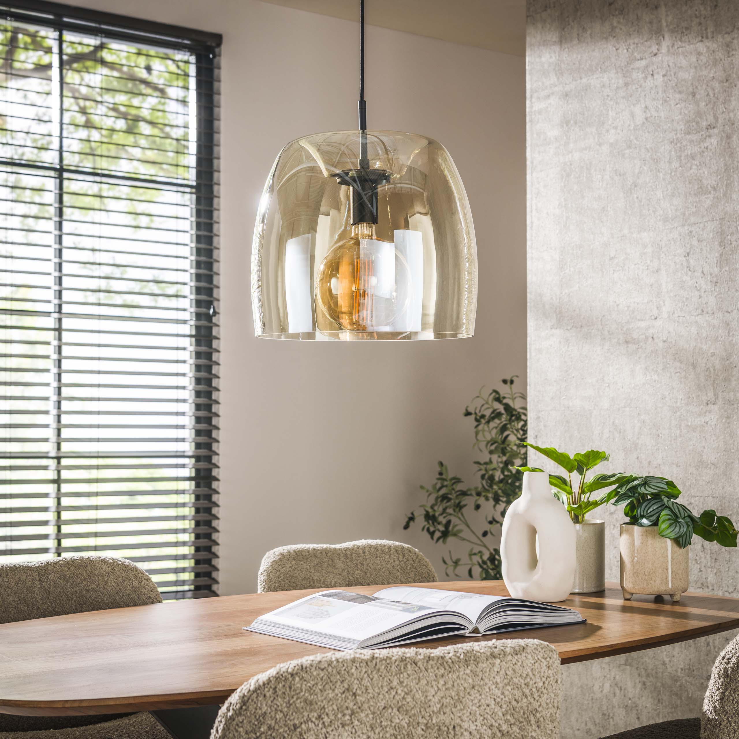 Hanglamp Drift Glass | 1-Lichts | Amber glas