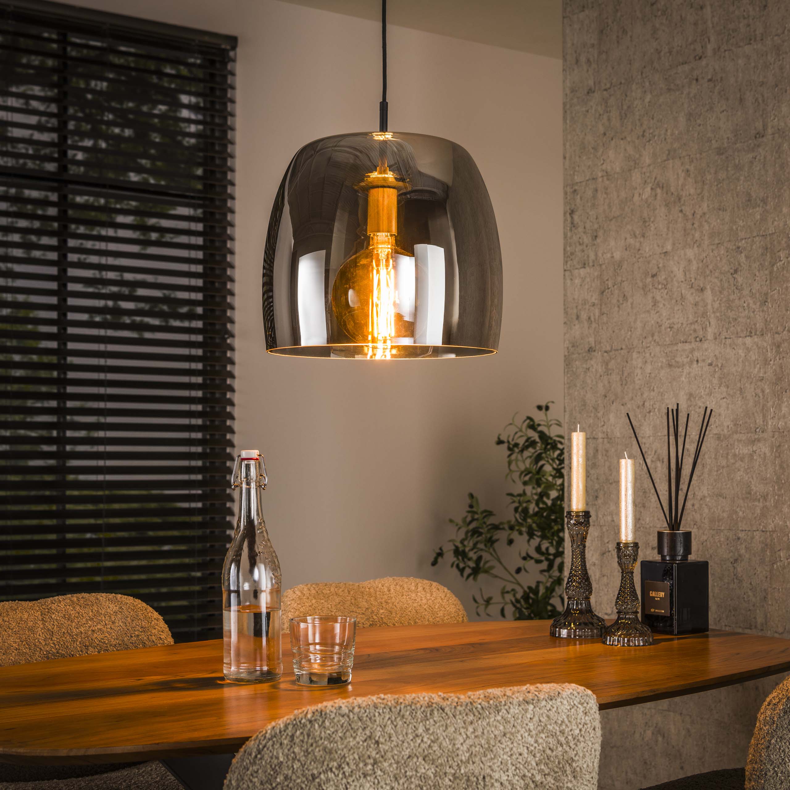 Hanglamp Drift Glass | 1-Lichts | Smoke grey glas