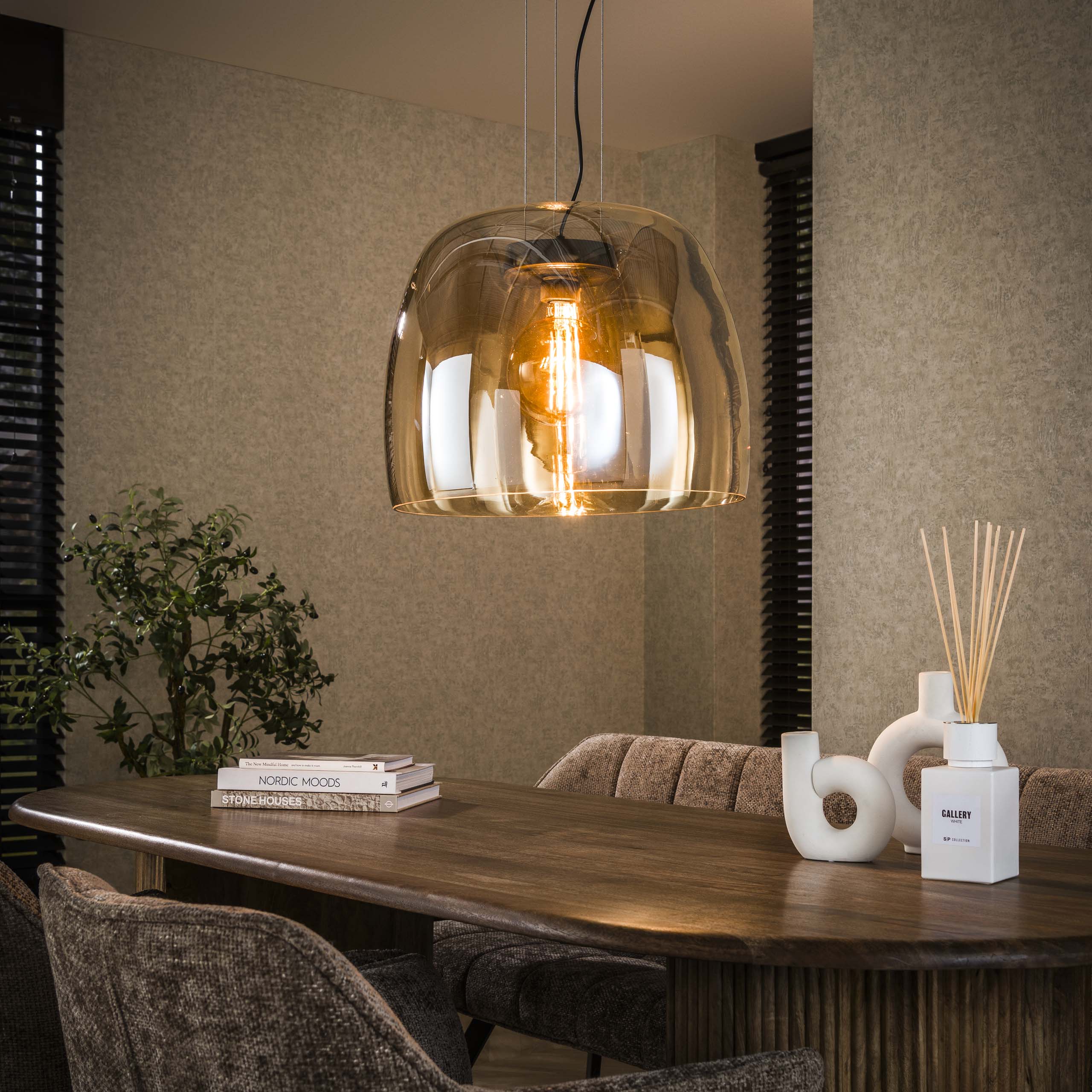 Hanglamp Drift Glass XL | 1-Lichts | Amber glas