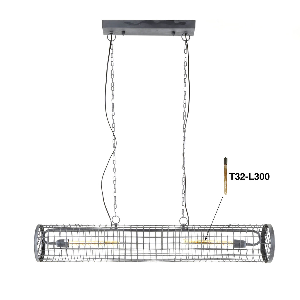 Hanglamp Cylinder Wire | 2-Lichts | Slate grey