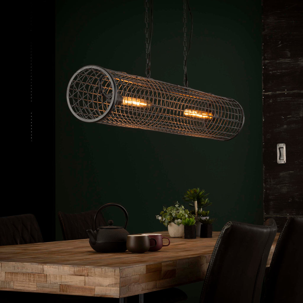 Hanglamp Cylinder Wire | 2-Lichts | Slate grey