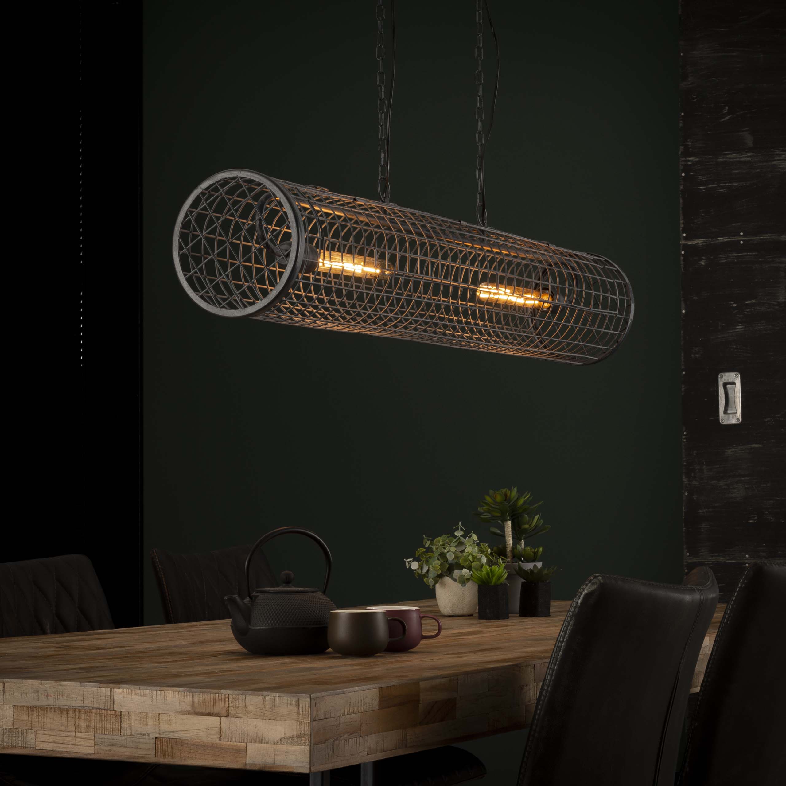Hanglamp Cylinder Wire | 2-Lichts | Slate grey