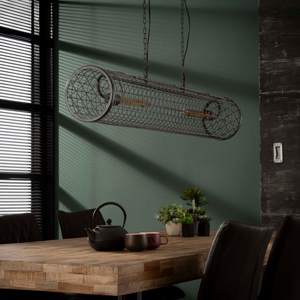 Hanglamp Cylinder Wire | 2-Lichts | Slate grey