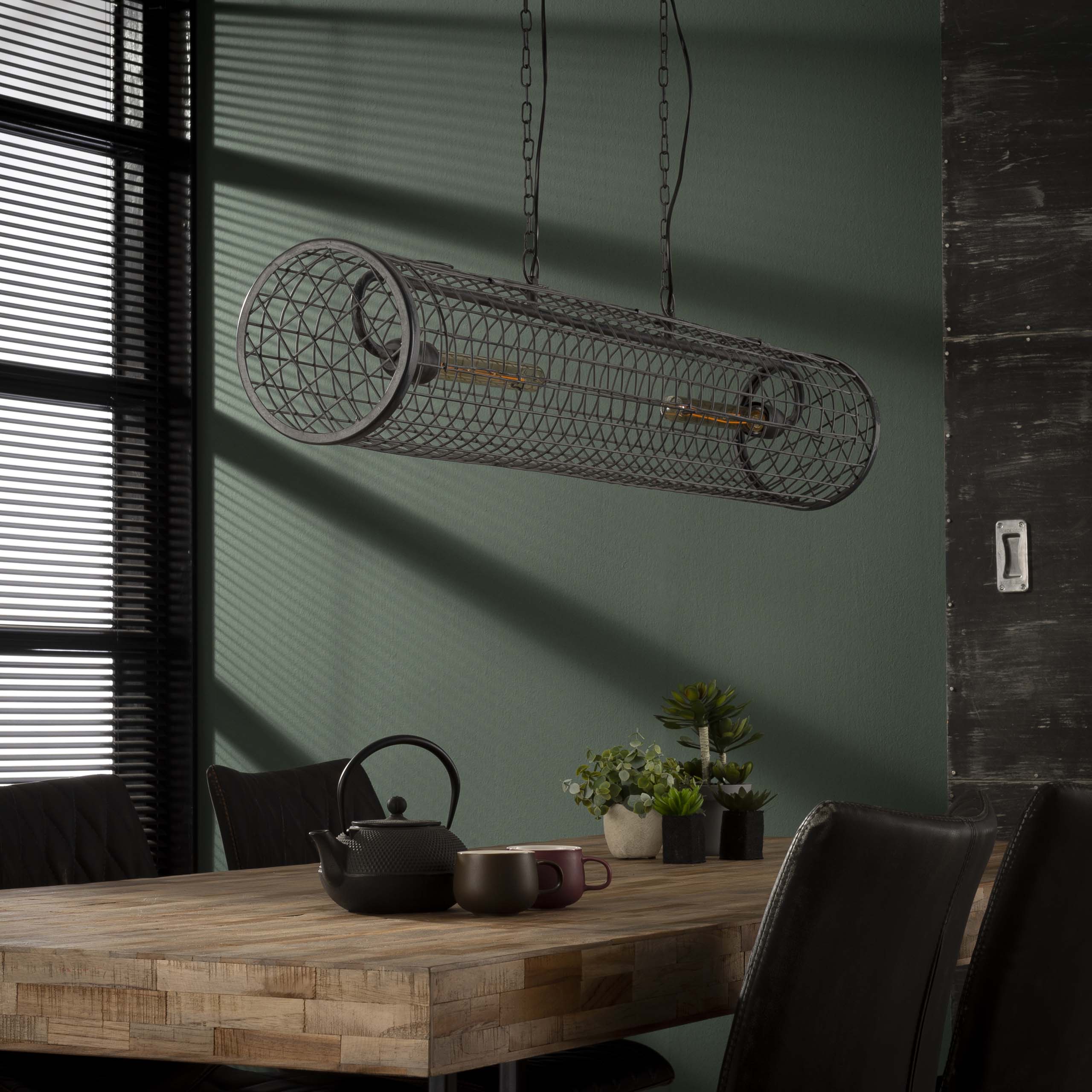 Hanglamp Cylinder Wire | 2-Lichts | Slate grey