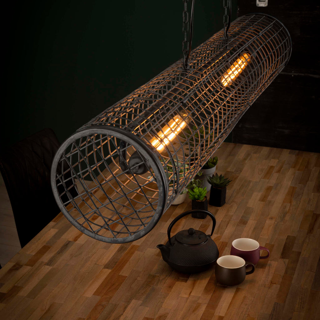 Hanglamp Cylinder Wire | 2-Lichts | Slate grey