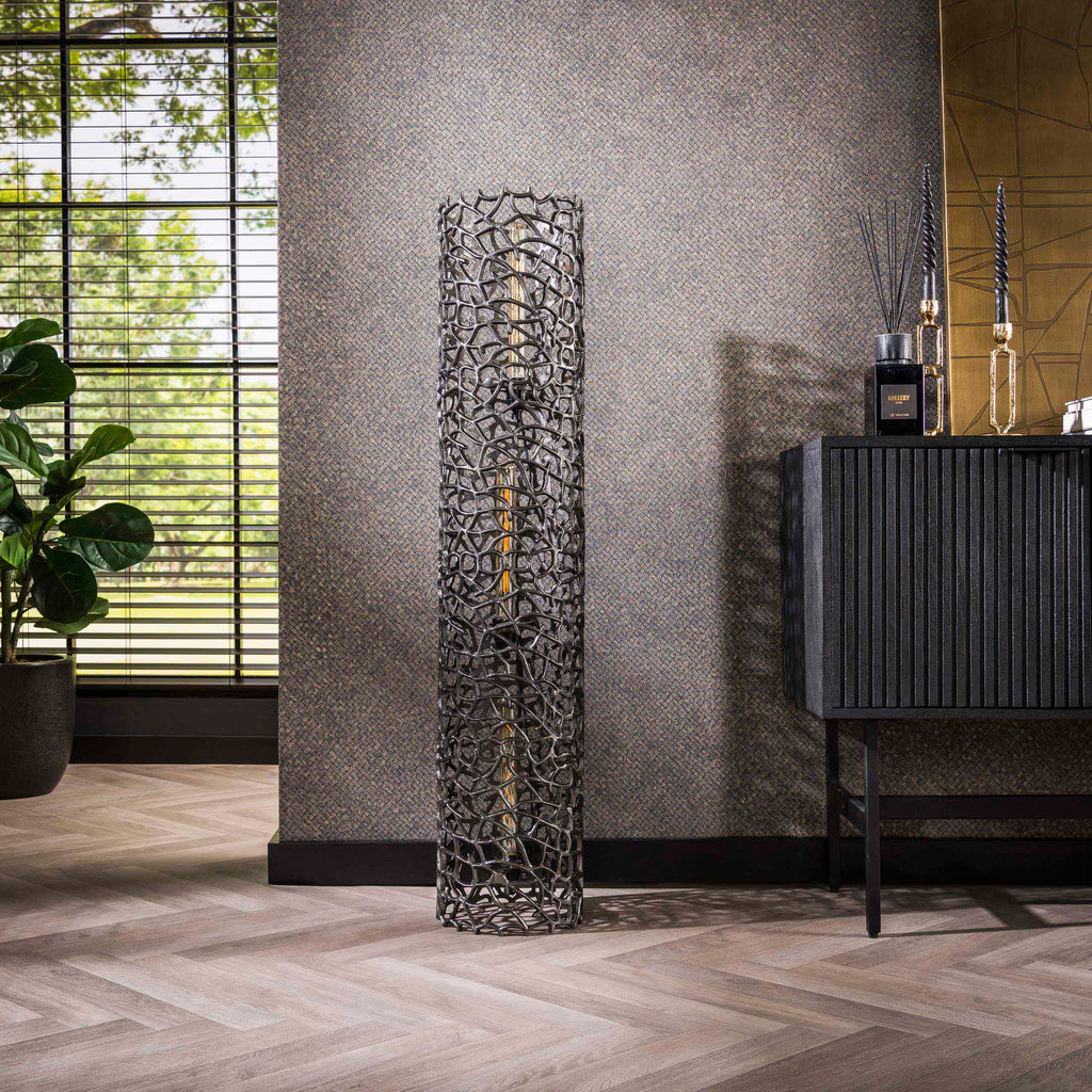 Vloerlamp Weaver Cylinder XL | 3-lichts | Zwart nikkel