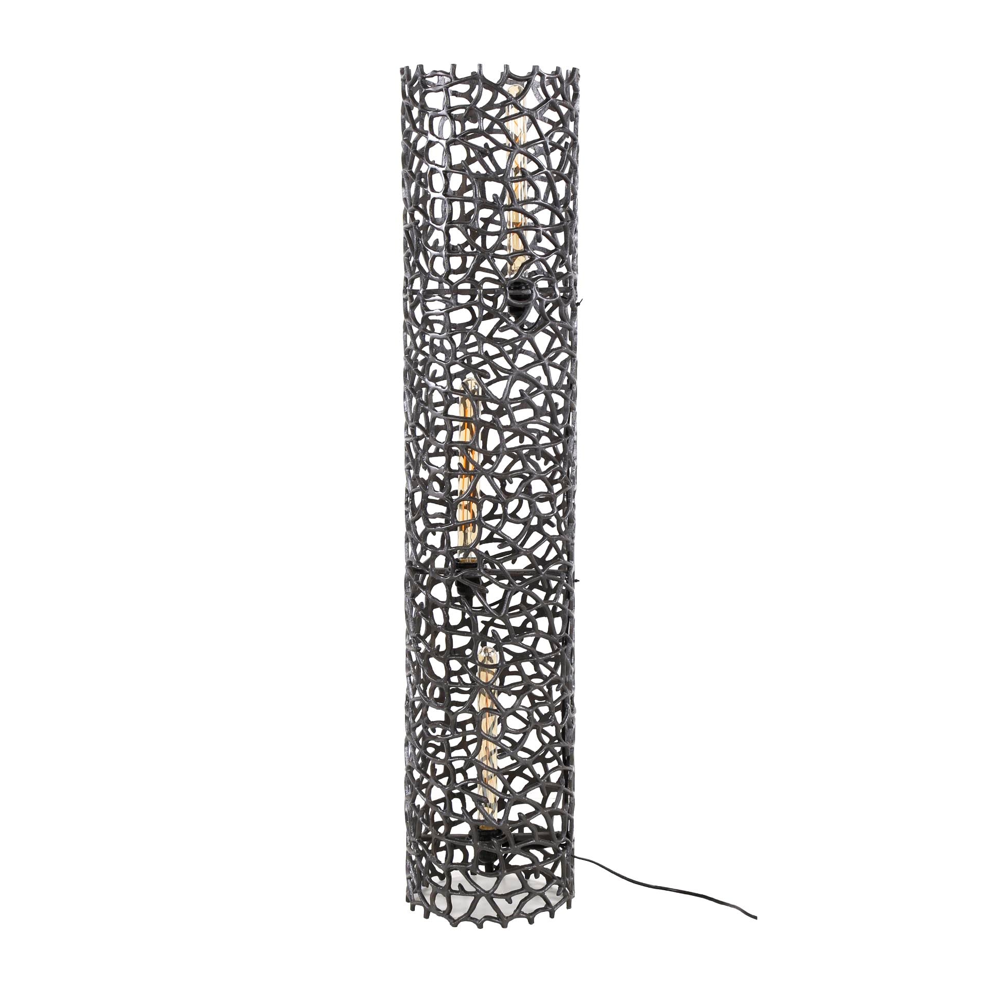 Vloerlamp Weaver Cylinder XL | 3-lichts | Zwart nikkel