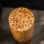 Vloerlamp Bars S | 2-lichts | Gerecycled teak