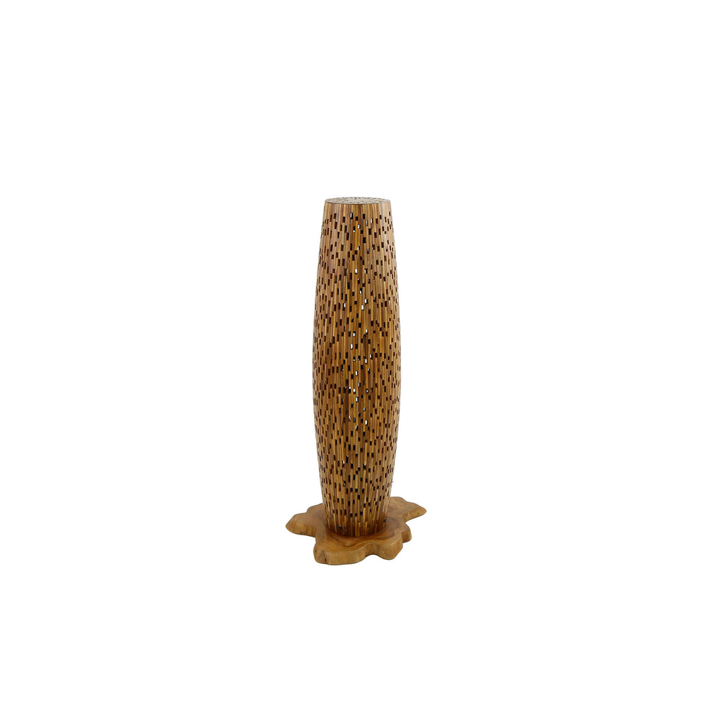 Vloerlamp Bars S | 2-lichts | Gerecycled teak