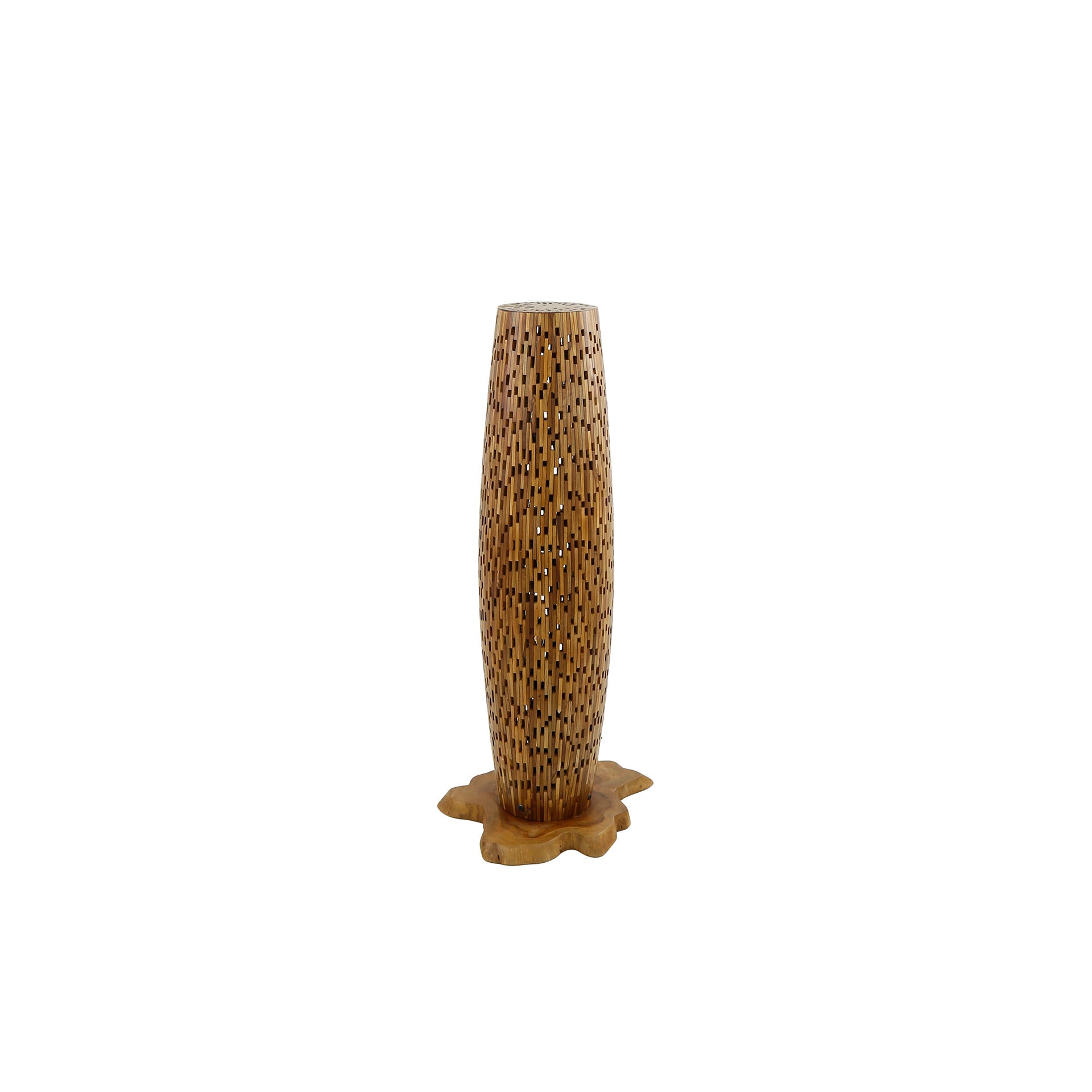 Vloerlamp Bars S | 2-lichts | Gerecycled teak