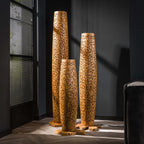 Vloerlamp Bars M | 3-lichts | Massief teak