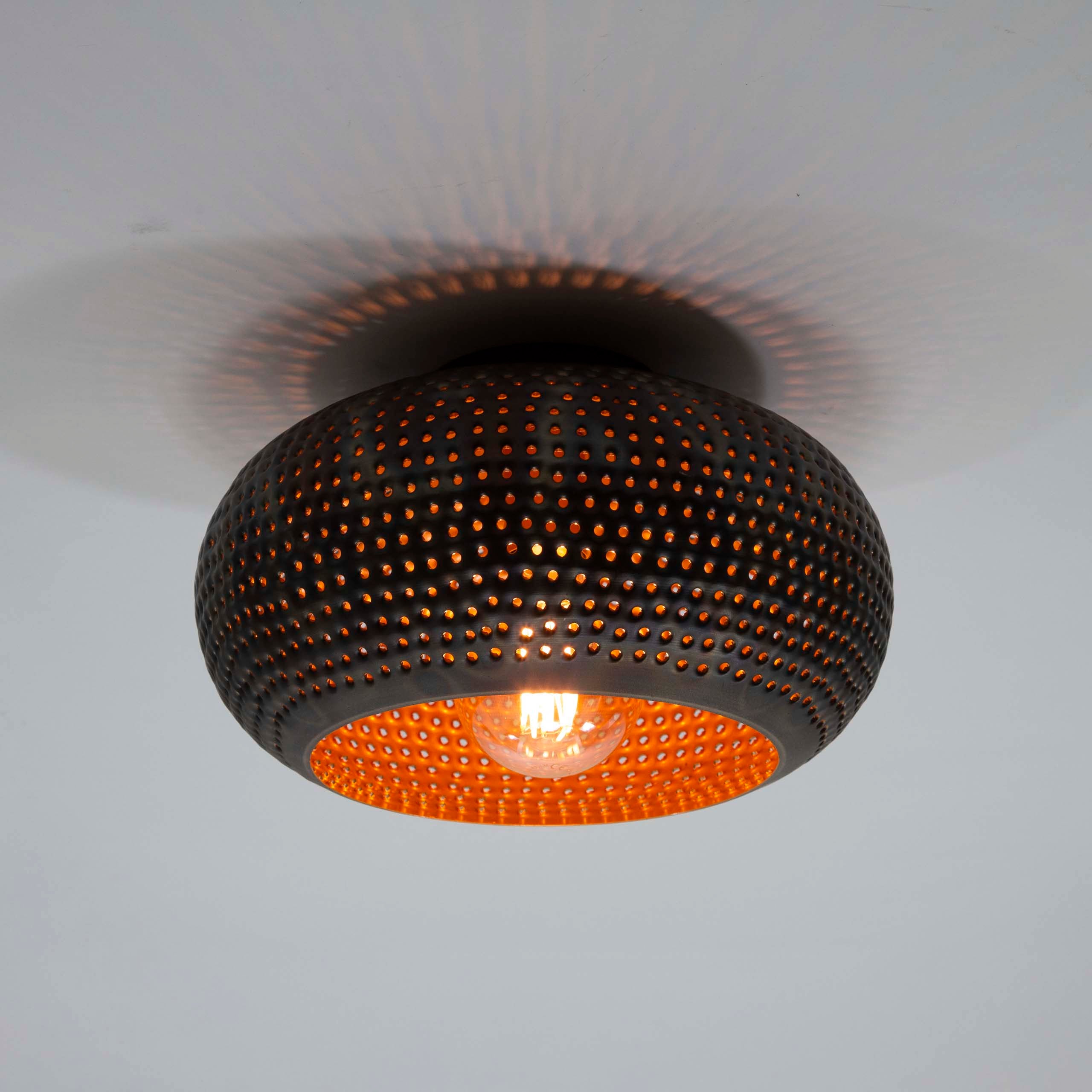 Plafondlamp Punch | 1-lichts Ø35cm | Zwart brons