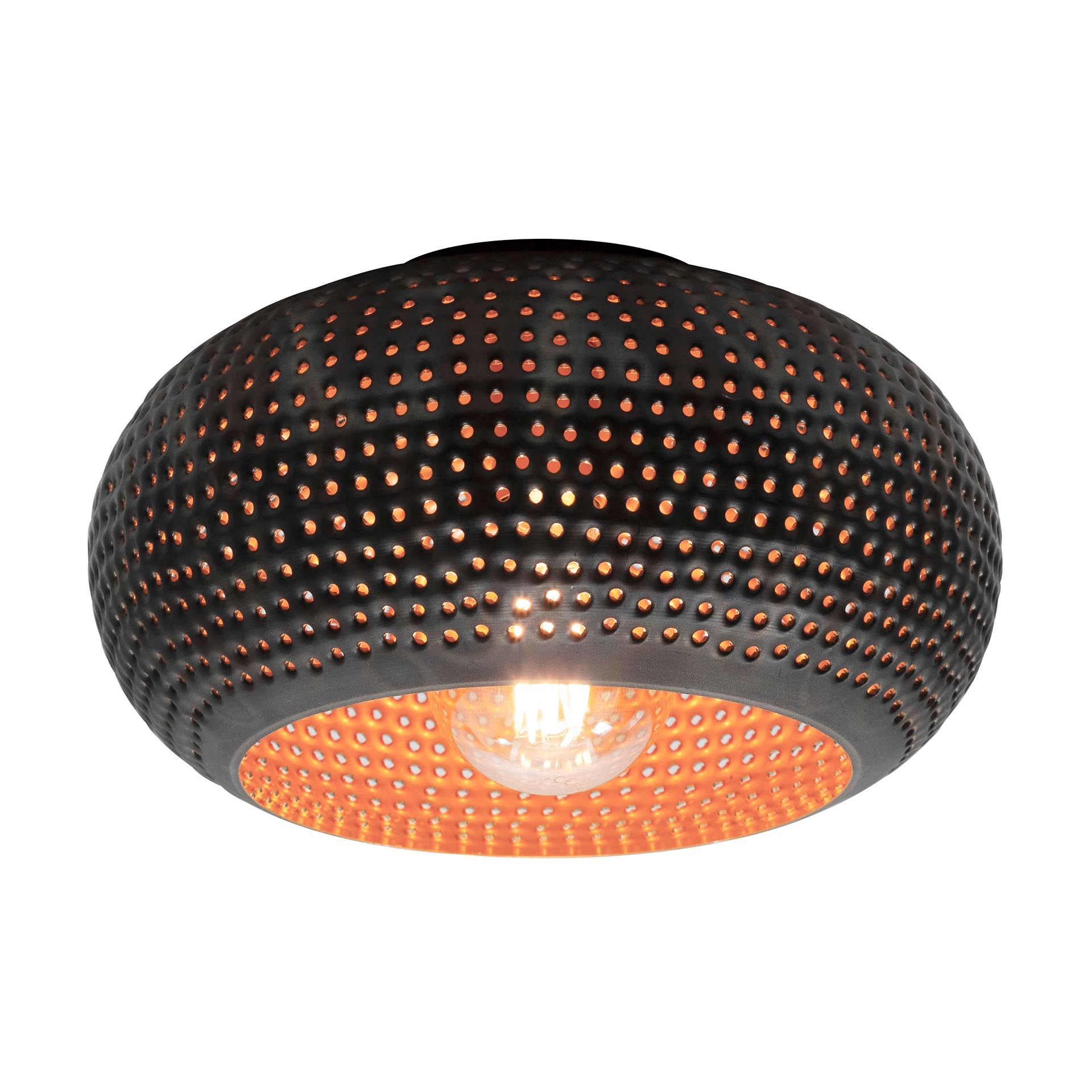 Plafondlamp Punch | 1-lichts Ø35cm | Zwart brons