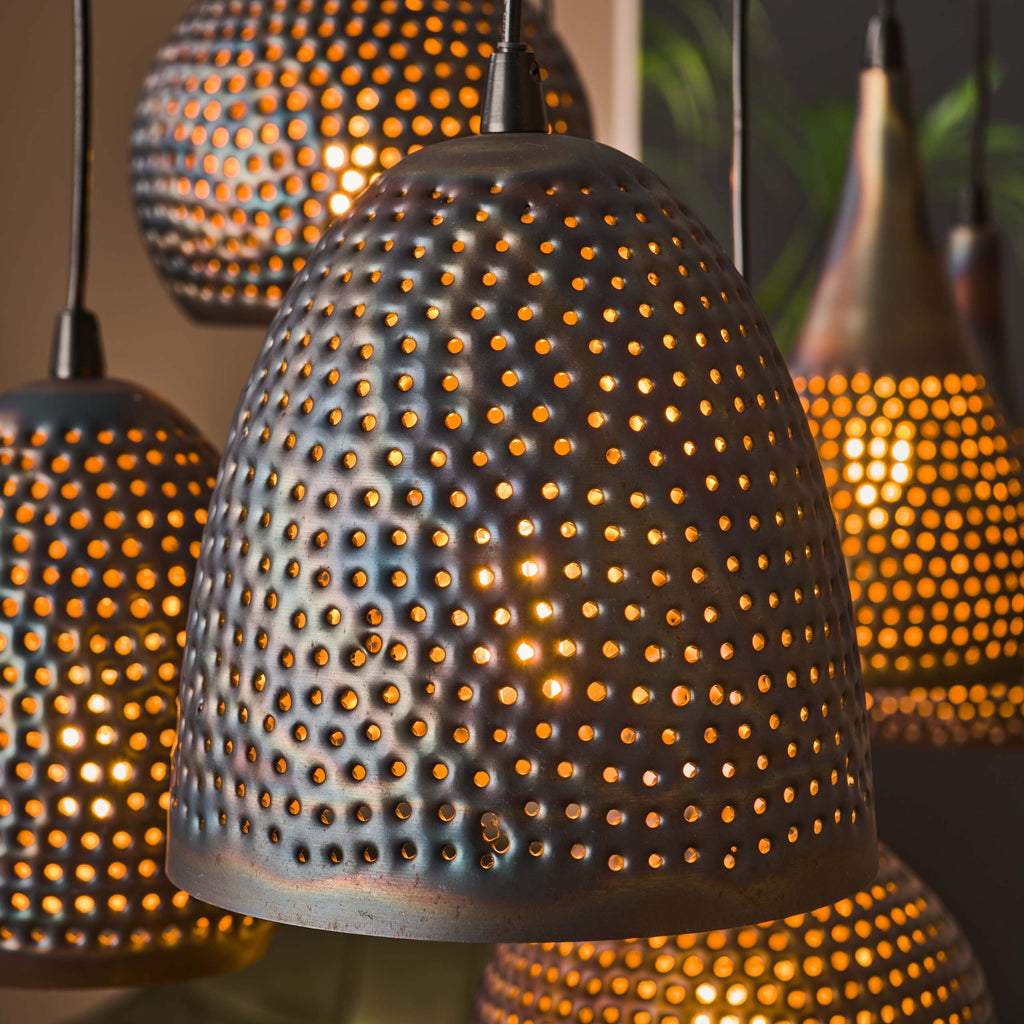 Hanglamp Punch | 7-Lichts | Zwart bruin