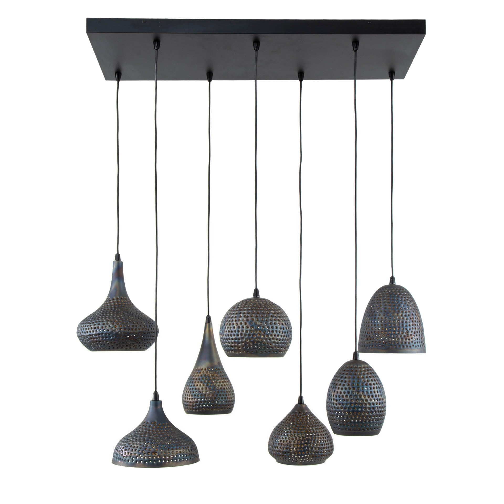 Hanglamp Punch | 7-Lichts | Zwart bruin