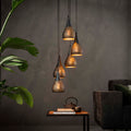 Hanglamp Punch | 5-Lichts | Getrapt Zwart-Bruin