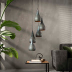 Hanglamp Punch | 5-Lichts | Getrapt Zwart-Bruin