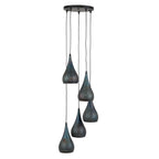 Hanglamp Punch | 5-Lichts | Getrapt Zwart-Bruin