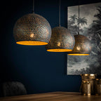 Hanglamp Punch Orb | 3-Lichts | Zwart-Bruin