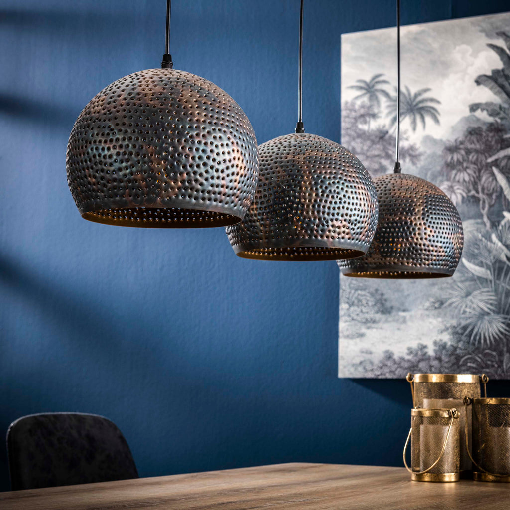 Hanglamp Punch Orb | 3-Lichts | Zwart-Bruin