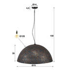 Hanglamp Punch | 1-Lichts | Ø70cm | Zwart-Bruin