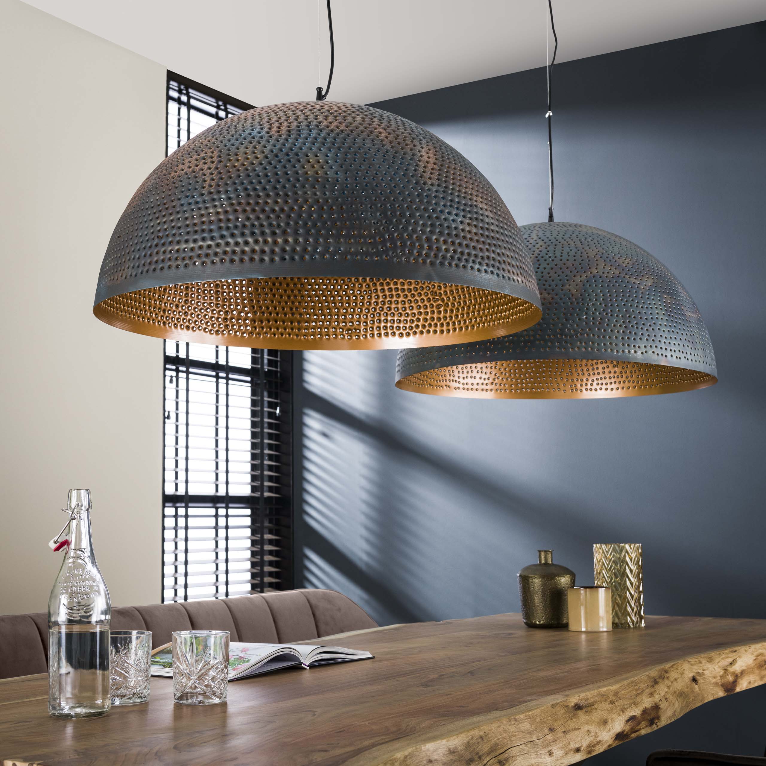 Hanglamp Punch | 1-Lichts | Ø70cm | Zwart-Bruin