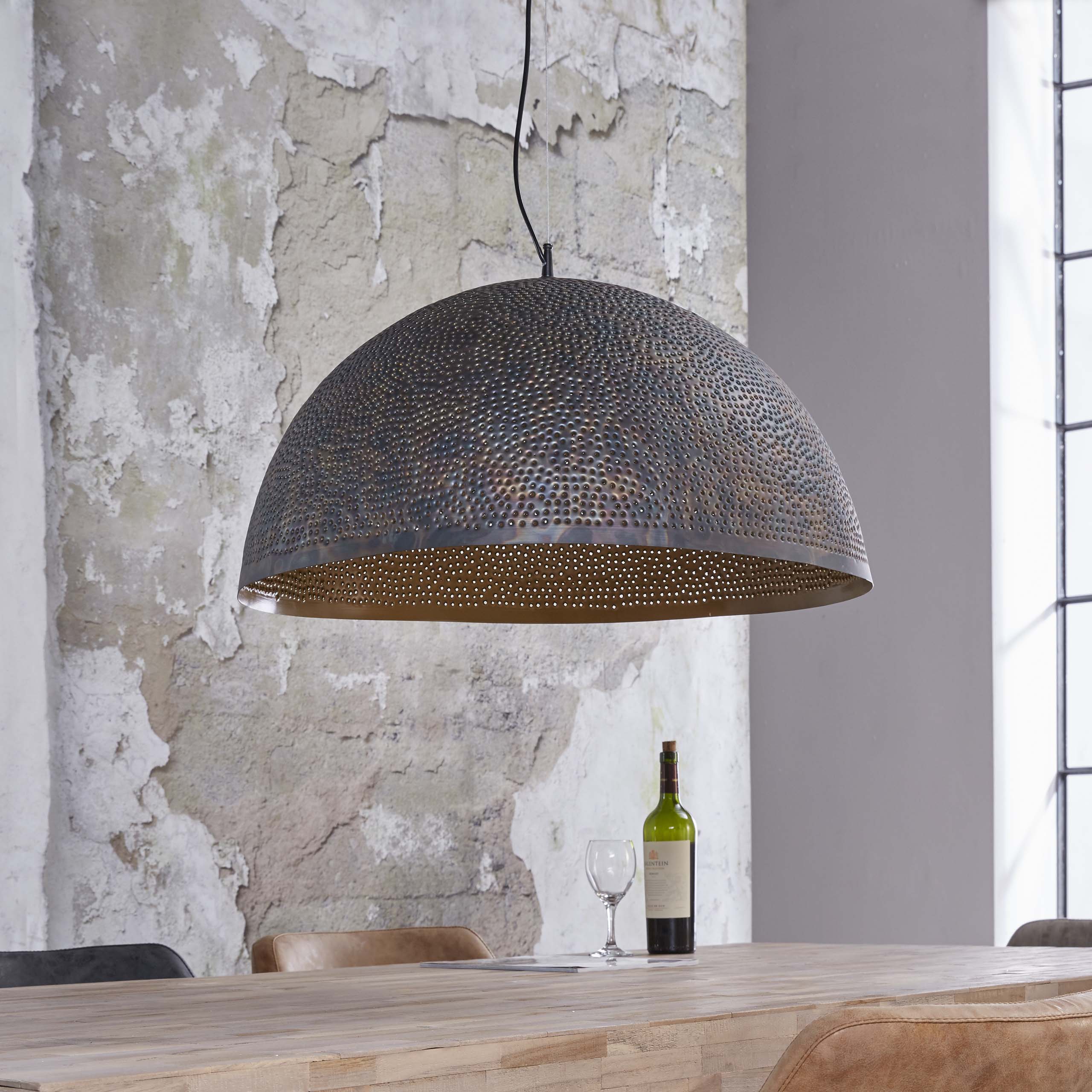 Hanglamp Punch | 1-Lichts | Ø70cm | Zwart-Bruin