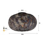 Plafondlamp Armor | 1-Lichts | Zwart bruin