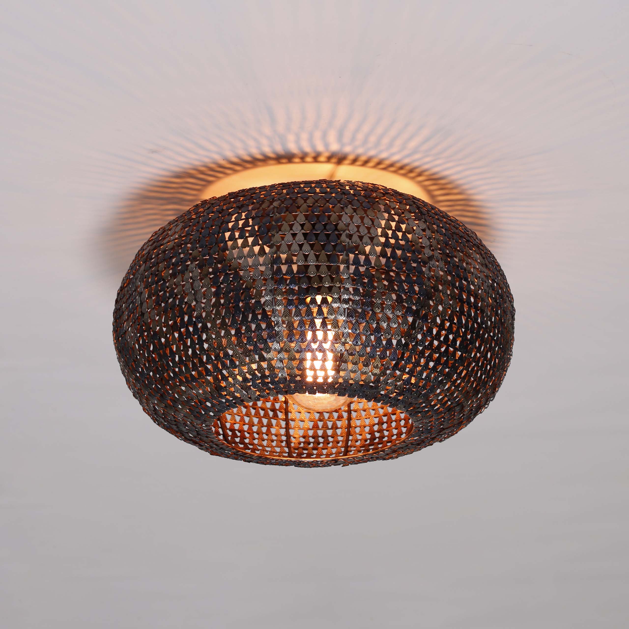 Plafondlamp Armor | 1-Lichts | Zwart bruin