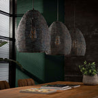 Hanglamp Armor Oval | 3-Lichts | Zwart bruin