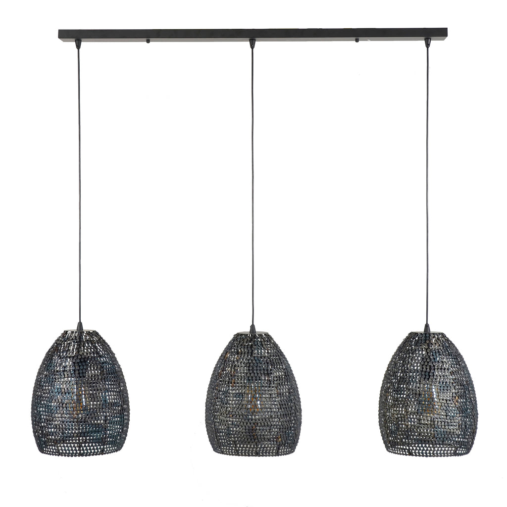 Hanglamp Armor Oval | 3-Lichts | Zwart bruin