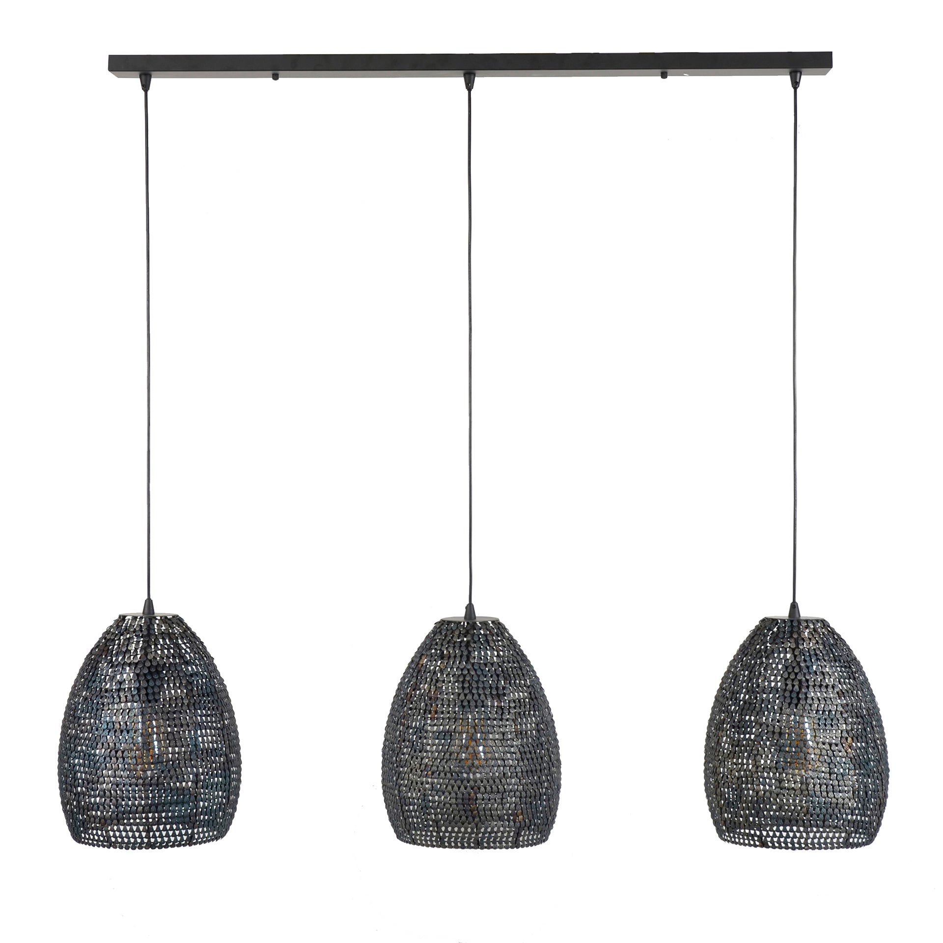Hanglamp Armor Oval | 3-Lichts | Zwart bruin