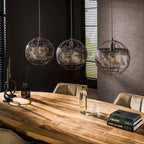 Hanglamp Armor Open | 3-Lichts | Zwart bruin