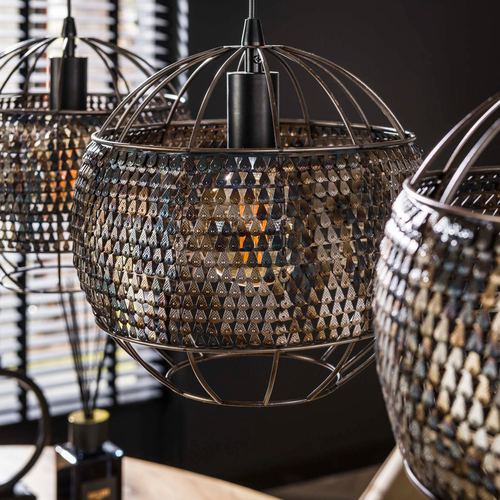 Hanglamp Armor Open | 3-Lichts | Zwart bruin