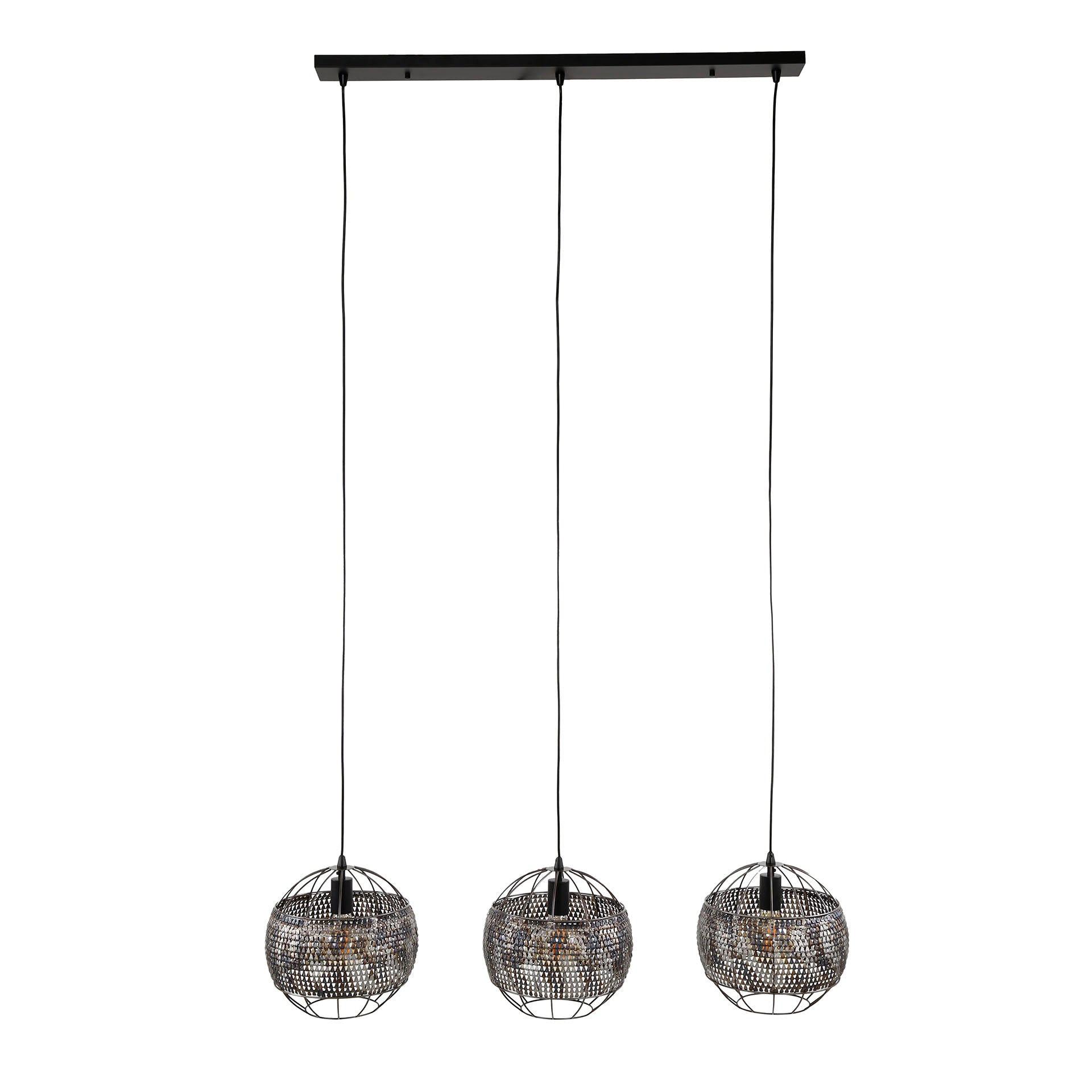 Hanglamp Armor Open | 3-Lichts | Zwart bruin