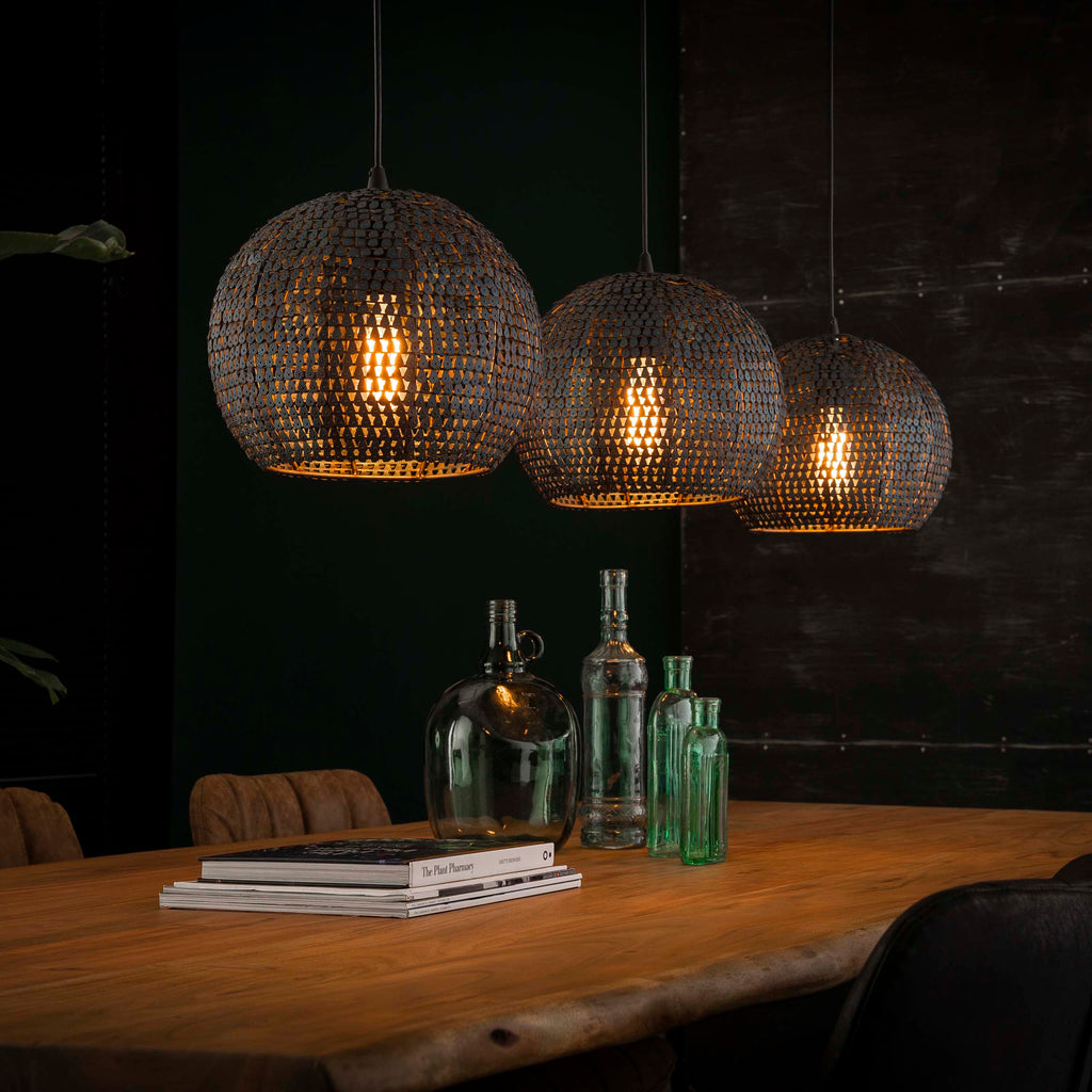 Hanglamp Armor Orb | 3-Lichts | Zwart bruin