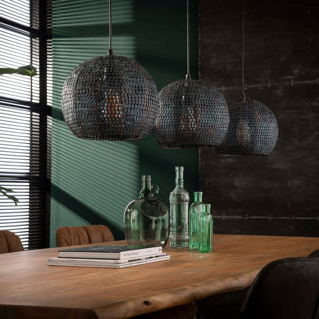 Hanglamp Armor Orb | 3-Lichts | Zwart bruin