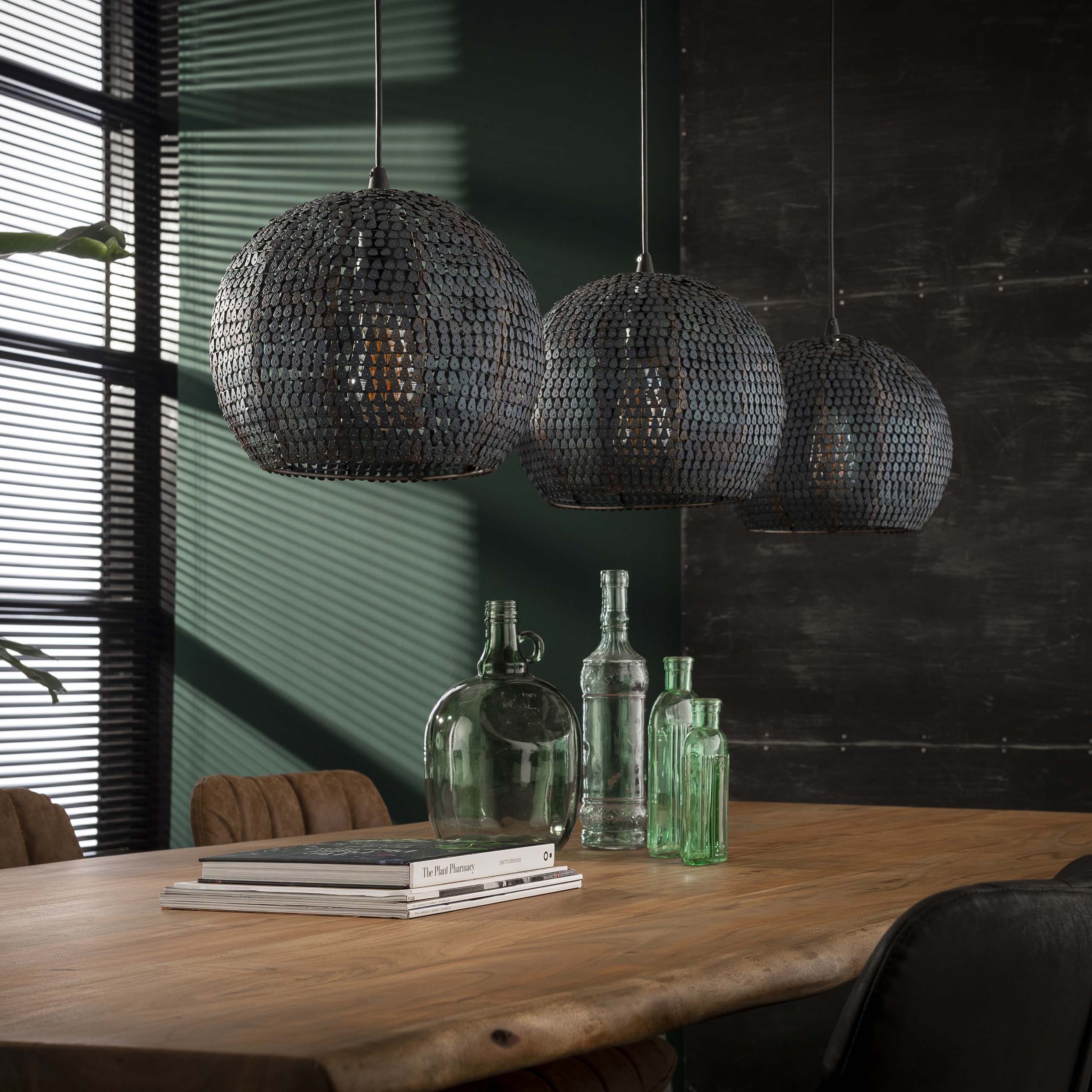 Hanglamp Armor Orb | 3-Lichts | Zwart bruin