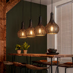 Hanglamp Armor Cone | 4-Lichts | Zwart-Bruin
