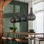 Hanglamp Armor Cone | 4-Lichts | Zwart-Bruin