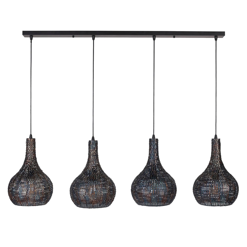 Hanglamp Armor Cone | 4-Lichts | Zwart-Bruin