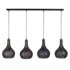 Hanglamp Armor Cone | 4-Lichts | Zwart-Bruin