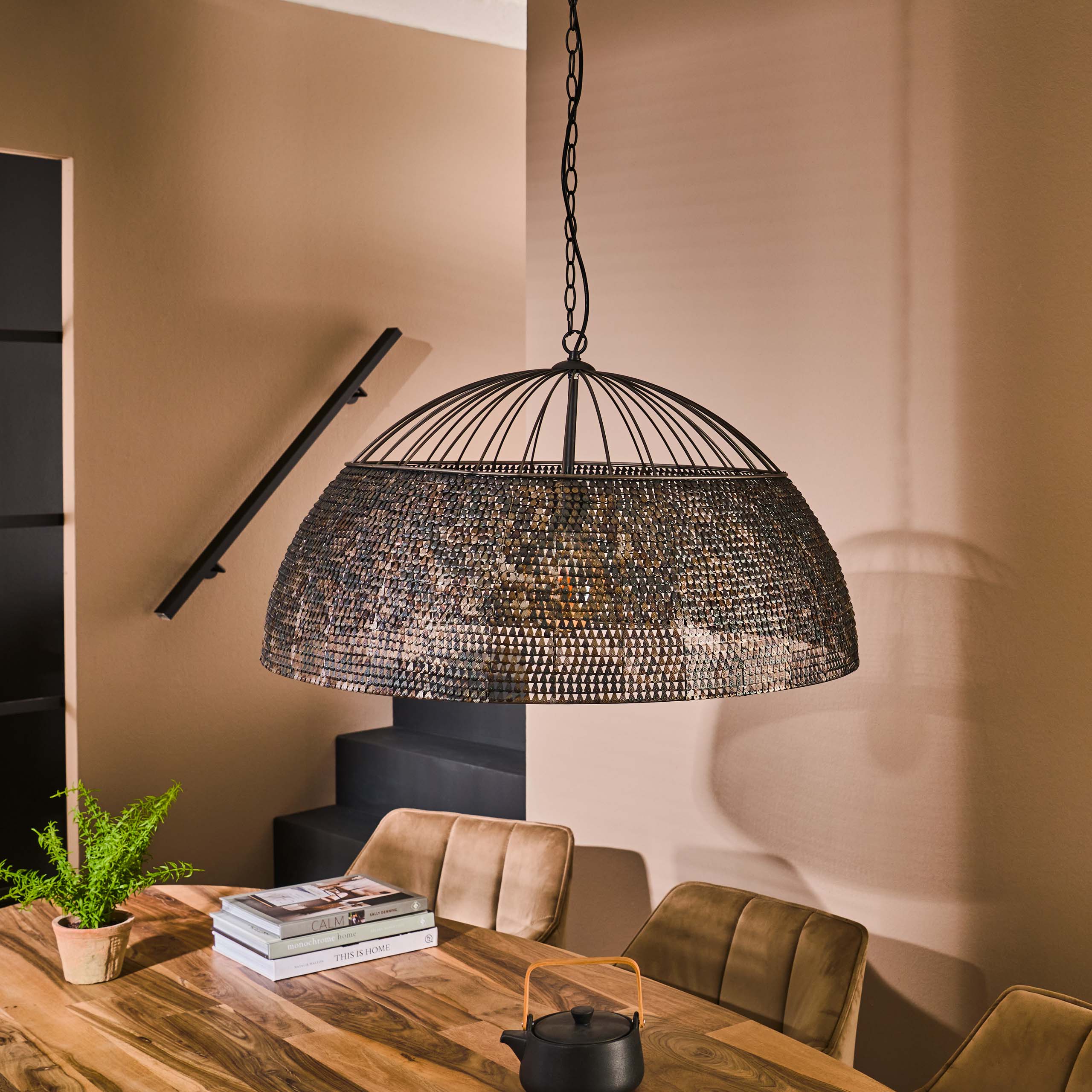 Hanglamp Armor | 1-Lichts Ø80cm | Zwart-Bruin
