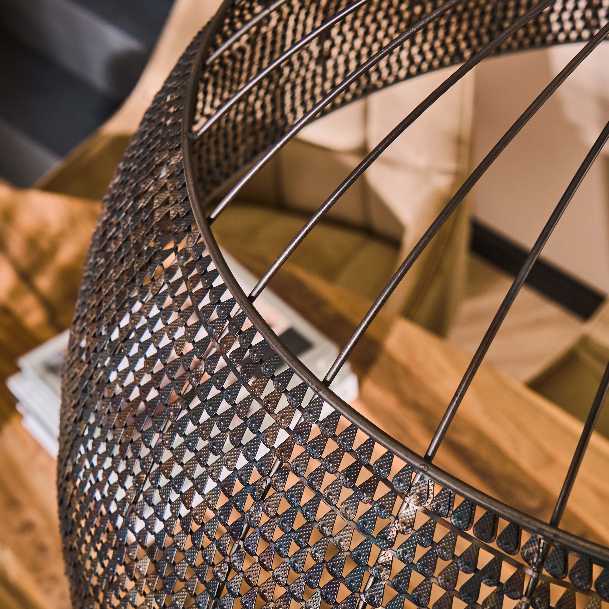 Hanglamp Armor | 1-Lichts Ø80cm | Zwart-Bruin