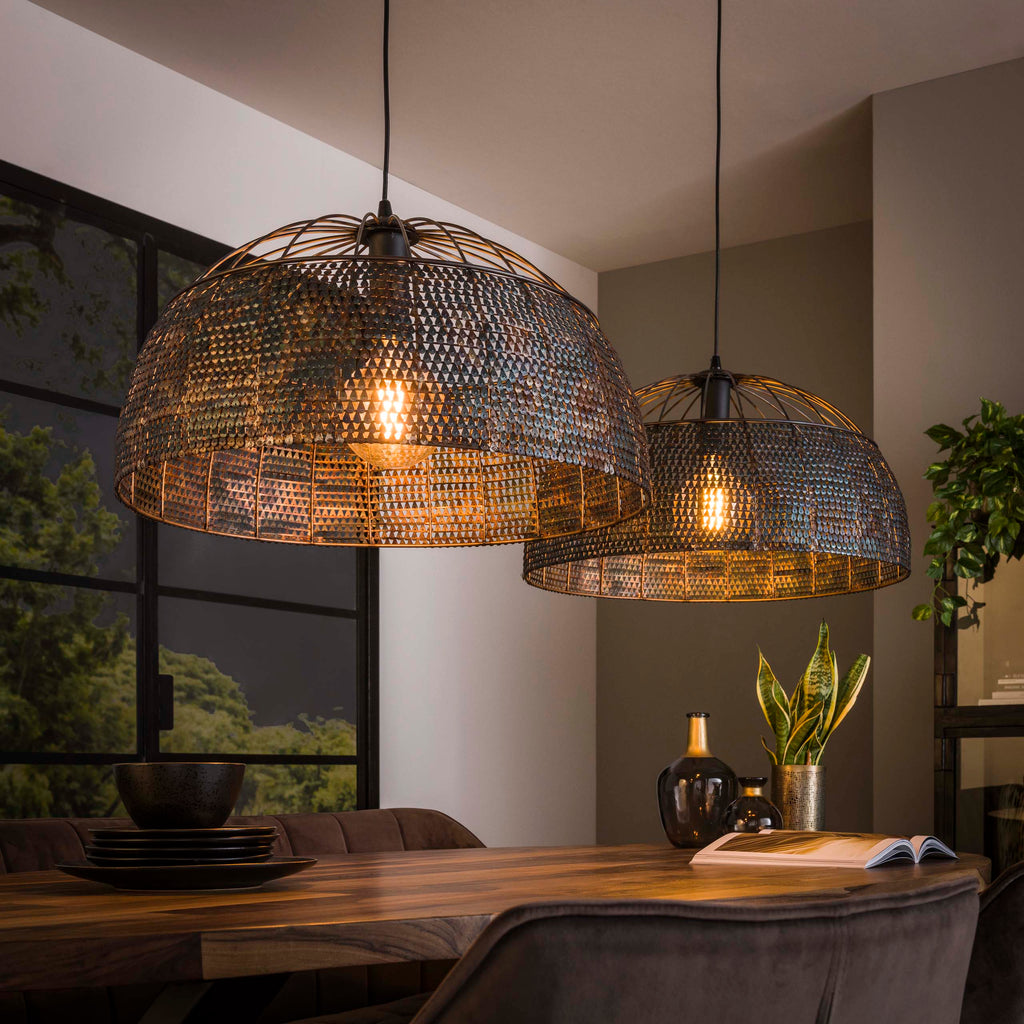 Hanglamp Armor Open | 2-Lichts | Ø60cm Zwart bruin