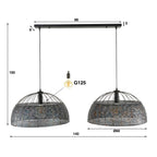 Hanglamp Armor Open | 2-Lichts | Ø60cm Zwart bruin