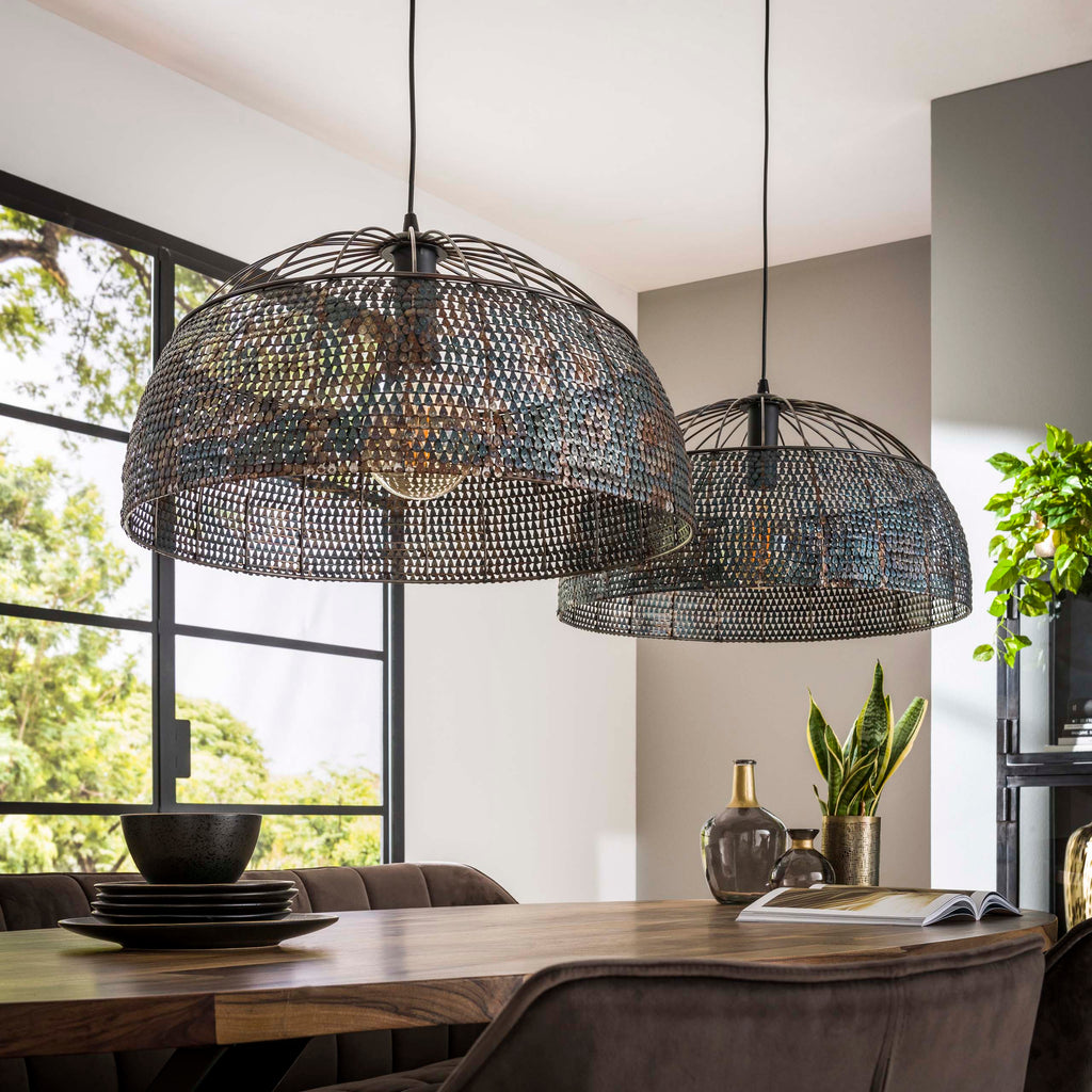 Hanglamp Armor Open | 2-Lichts | Ø60cm Zwart bruin