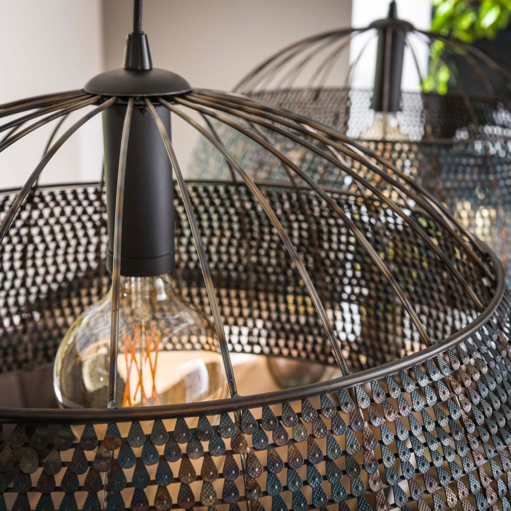 Hanglamp Armor Open | 2-Lichts | Ø60cm Zwart bruin