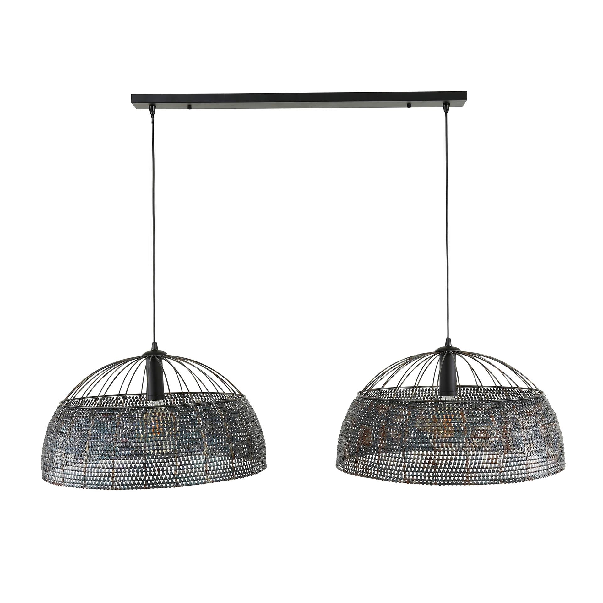 Hanglamp Armor Open | 2-Lichts | Ø60cm Zwart bruin